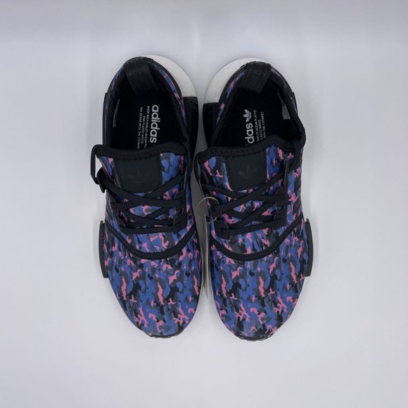 adidas NMD R1 Black / White / Blue Womens Shoes - Picture 5 of 8
